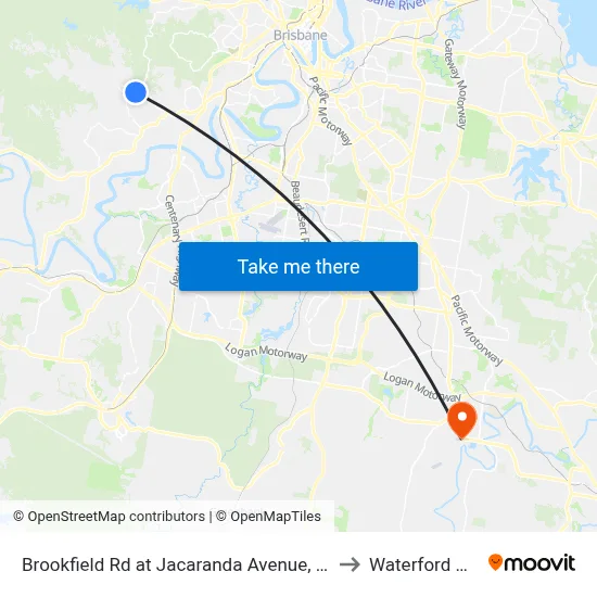 Brookfield Rd at Jacaranda Avenue, Stop 43 to Waterford West map
