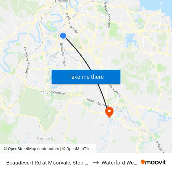 Beaudesert Rd at Moorvale, Stop 32 to Waterford West map