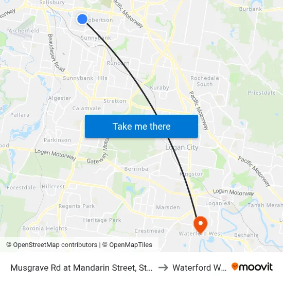 Musgrave Rd at Mandarin Street, Stop 54 to Waterford West map