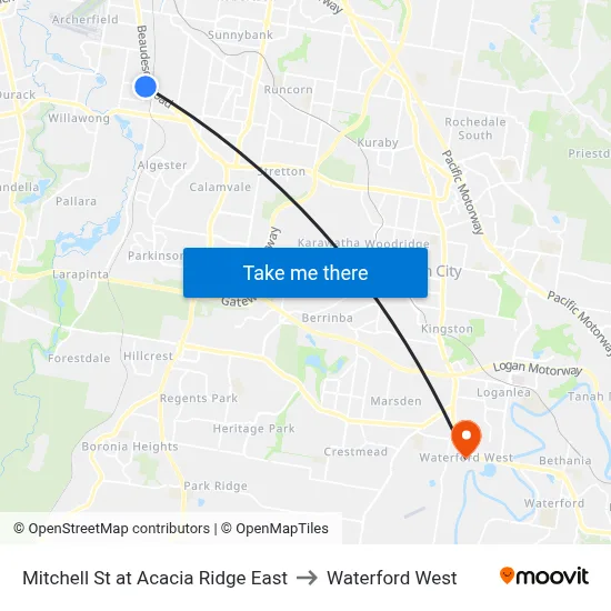 Mitchell St at Acacia Ridge East to Waterford West map