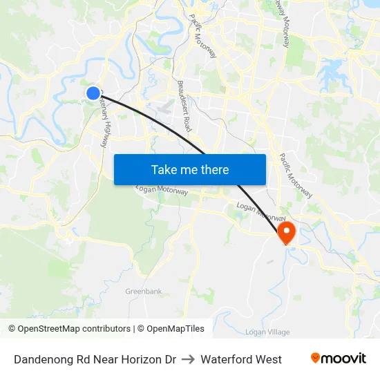 Dandenong Rd Near Horizon Dr to Waterford West map