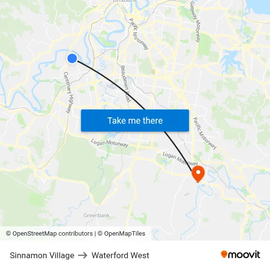Sinnamon Village to Waterford West map