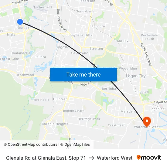 Glenala Rd at Glenala East, Stop 71 to Waterford West map