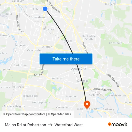 Mains Rd at Robertson to Waterford West map