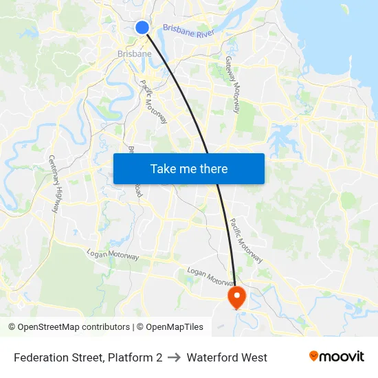 Federation Street, Platform 2 to Waterford West map
