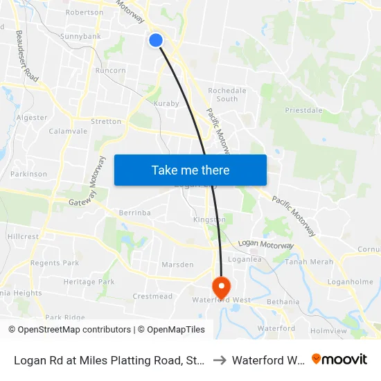 Logan Rd at Miles Platting Road, Stop 82 to Waterford West map