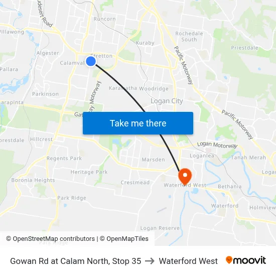 Gowan Rd at Calam North, Stop 35 to Waterford West map