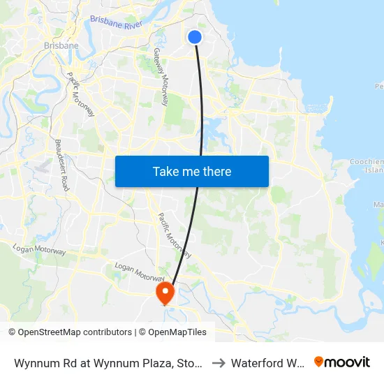Wynnum Rd at Wynnum Plaza, Stop 58 to Waterford West map