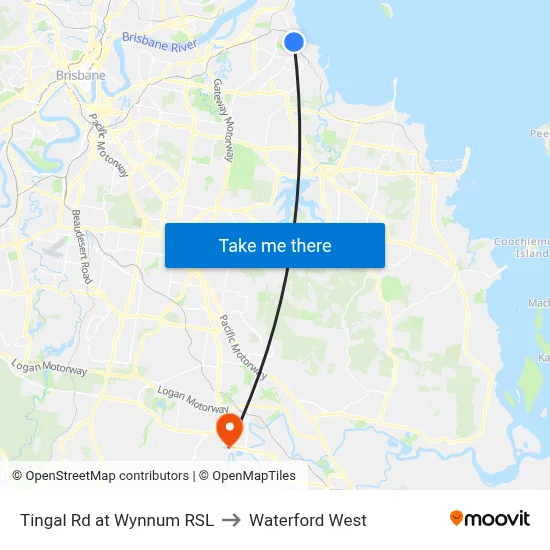 Tingal Rd at Wynnum RSL to Waterford West map