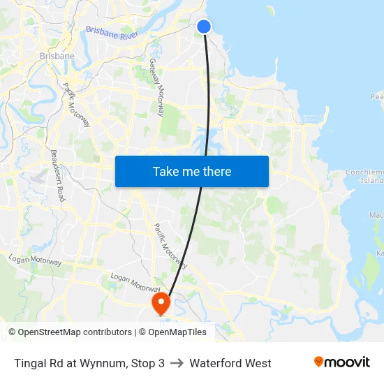 Tingal Rd at Wynnum, Stop 3 to Waterford West map