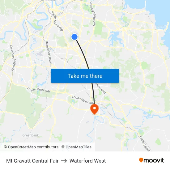 Mt Gravatt Central Fair to Waterford West map