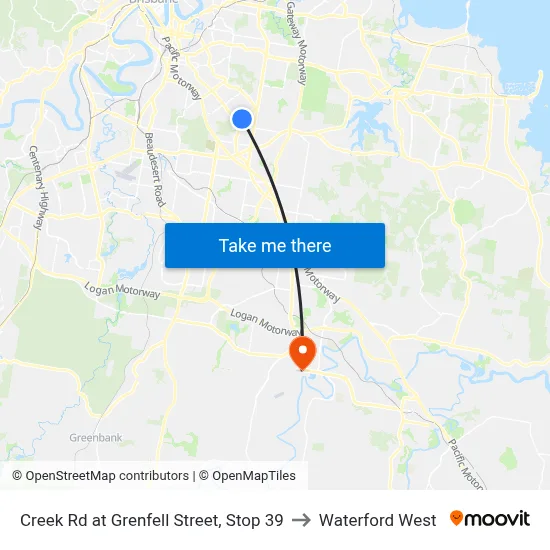 Creek Rd at Grenfell Street, Stop 39 to Waterford West map