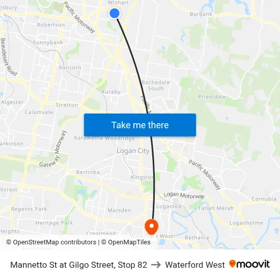 Mannetto St at Gilgo Street, Stop 82 to Waterford West map