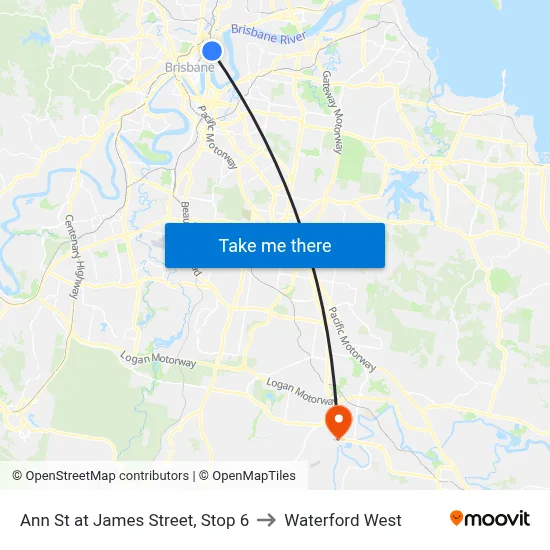 Ann St at James Street, Stop 6 to Waterford West map