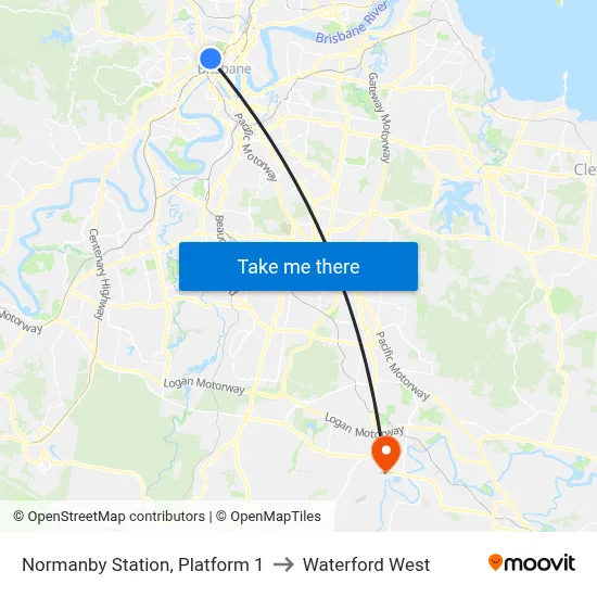 Normanby Station, Platform 1 to Waterford West map