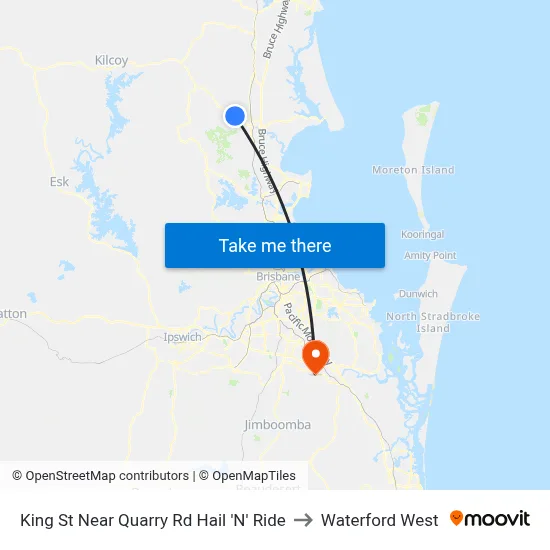 King St Near Quarry Rd Hail 'N' Ride to Waterford West map