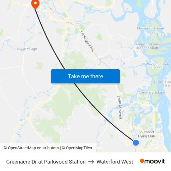 Greenacre Dr at Parkwood Station to Waterford West map
