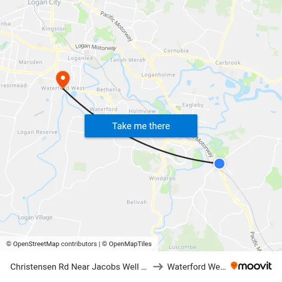 Christensen Rd Near Jacobs Well Rd to Waterford West map