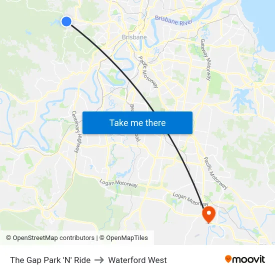 The Gap Park 'N' Ride to Waterford West map