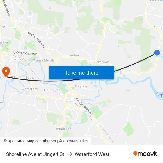 Shoreline Ave at Jingeri St to Waterford West map