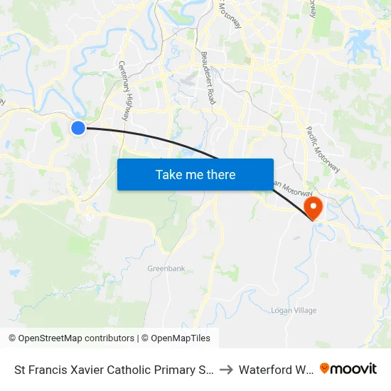 St Francis Xavier Catholic Primary School to Waterford West map