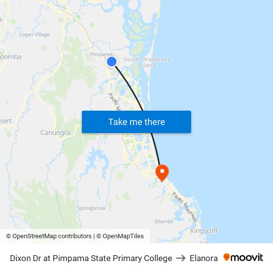 Dixon Dr at Pimpama State Primary College to Elanora map