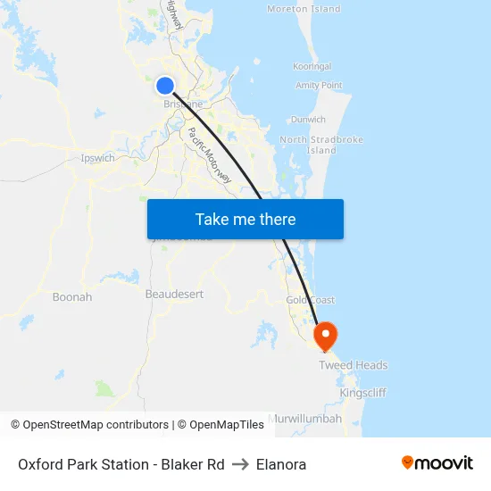 Oxford Park Station - Blaker Rd to Elanora map