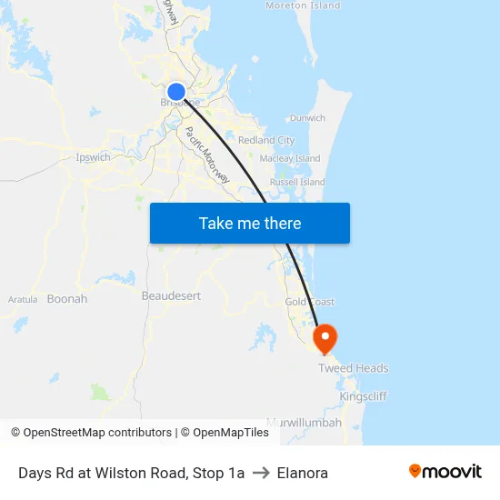 Days Rd at Wilston Road, Stop 1a to Elanora map
