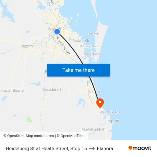 Heidelberg St at Heath Street, Stop 15 to Elanora map