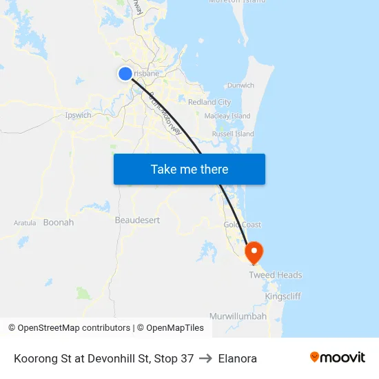 Koorong St at Devonhill St, Stop 37 to Elanora map