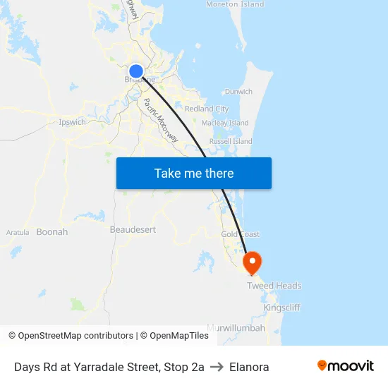 Days Rd at Yarradale Street, Stop 2a to Elanora map
