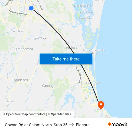 Gowan Rd at Calam North, Stop 35 to Elanora map