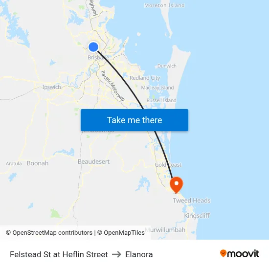Felstead St at Heflin Street to Elanora map
