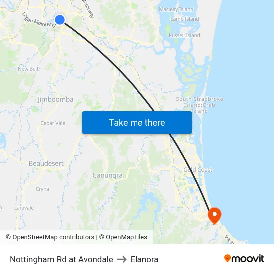 Nottingham Rd at Avondale to Elanora map