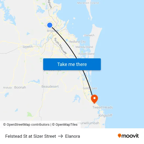 Felstead St at Sizer Street to Elanora map
