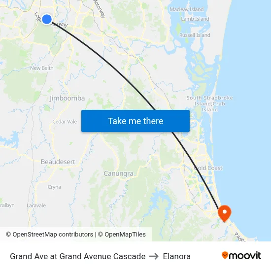 Grand Ave at Grand Avenue Cascade to Elanora map