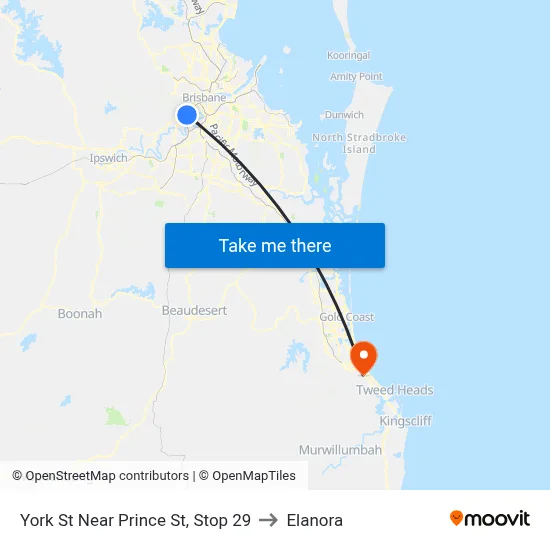 York St Near Prince St, Stop 29 to Elanora map