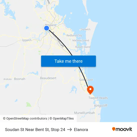 Soudan St Near Bent St, Stop 24 to Elanora map