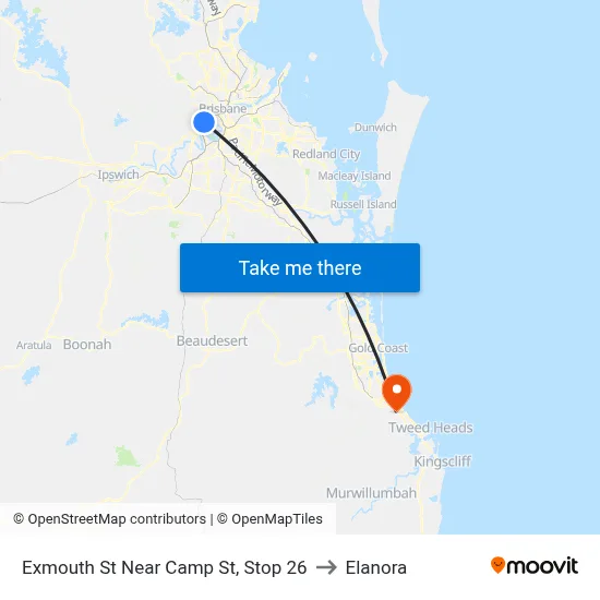 Exmouth St Near Camp St, Stop 26 to Elanora map