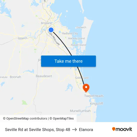 Seville Rd at Seville Shops, Stop 48 to Elanora map