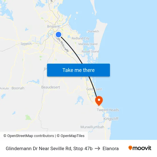 Glindemann Dr Near Seville Rd, Stop 47b to Elanora map