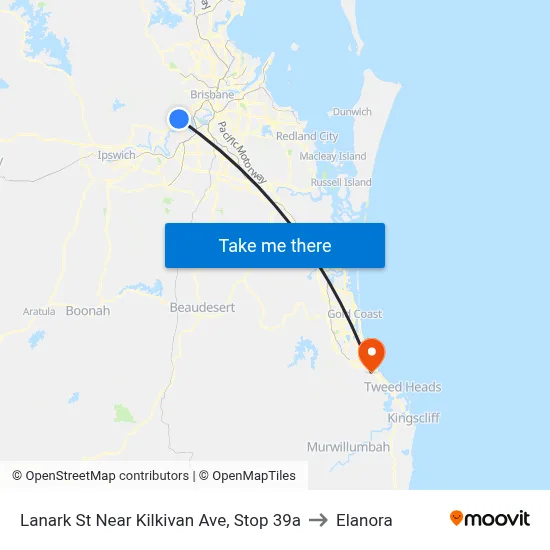 Lanark St Near Kilkivan Ave, Stop 39a to Elanora map