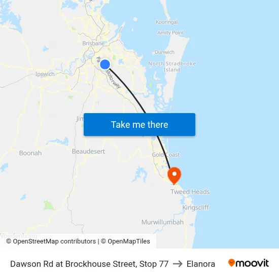 Dawson Rd at Brockhouse Street, Stop 77 to Elanora map