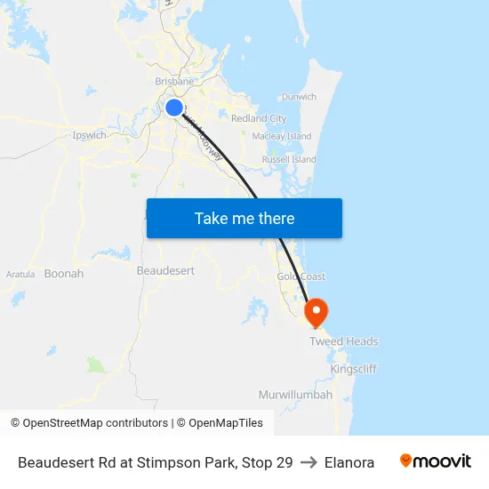 Beaudesert Rd at Stimpson Park, Stop 29 to Elanora map