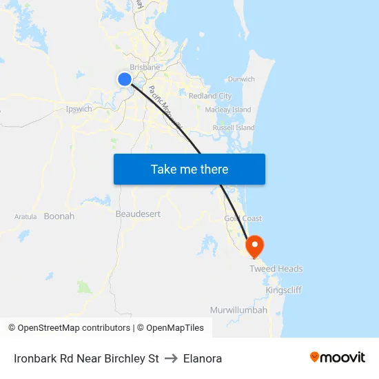 Ironbark Rd Near Birchley St to Elanora map