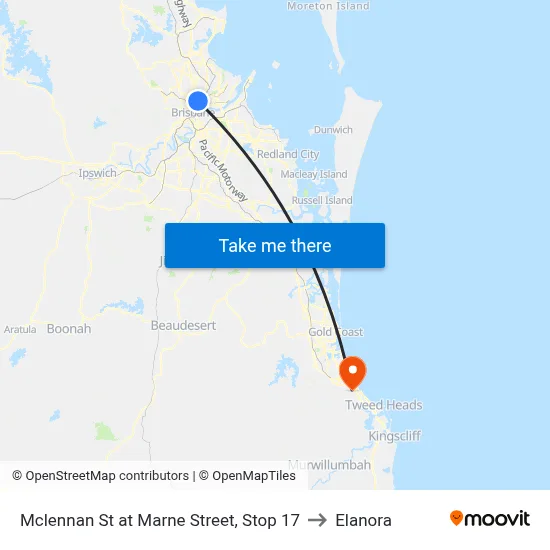 Mclennan St at Marne Street, Stop 17 to Elanora map