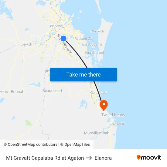 Mt Gravatt Capalaba Rd at Agaton to Elanora map