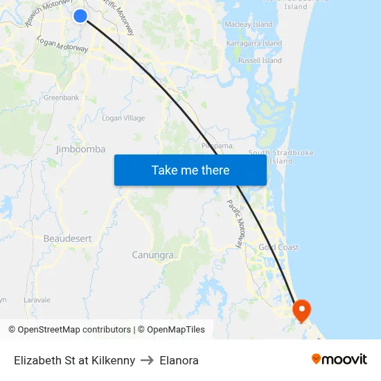 Elizabeth St at Kilkenny to Elanora map