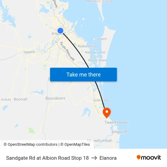 Sandgate Rd at Albion Road Stop 18 to Elanora map