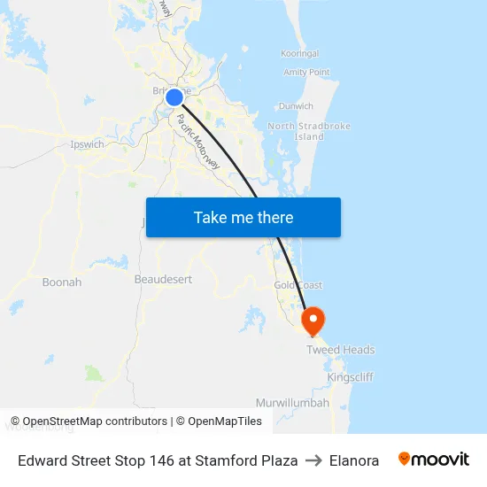 Edward Street Stop 146 at Stamford Plaza to Elanora map